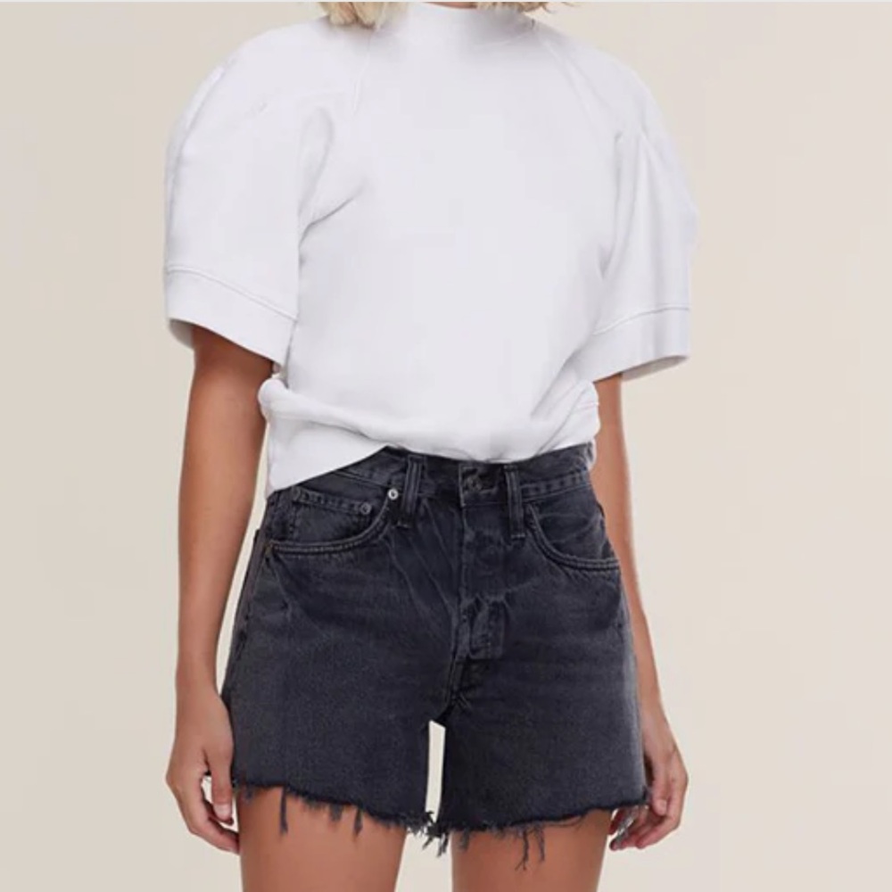 Agolde Black Jean Shorts Distressed Cut-Off Size 26